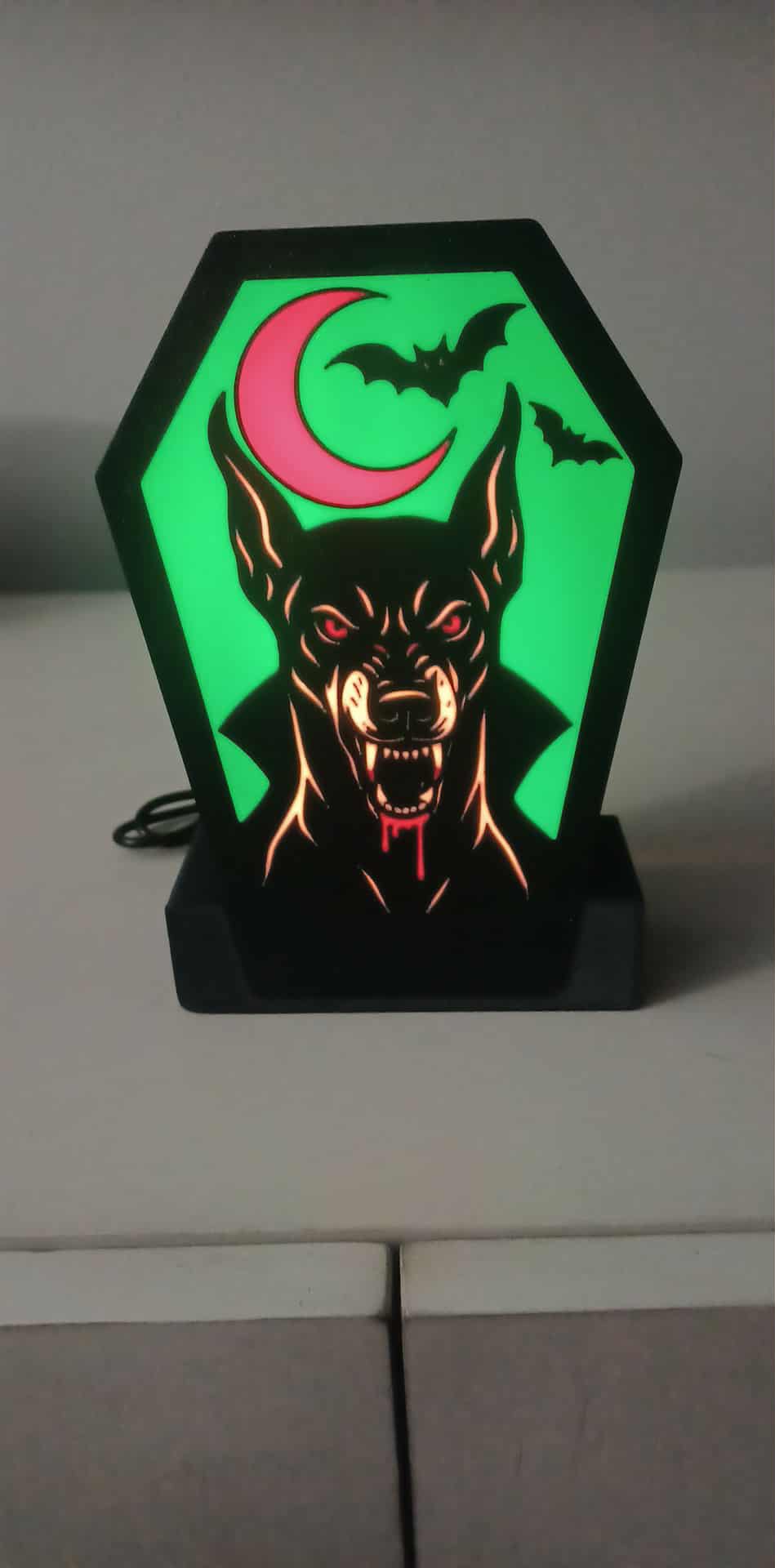 Vamp Dog LED light box – custom 3D printed – Lit Layer Creations